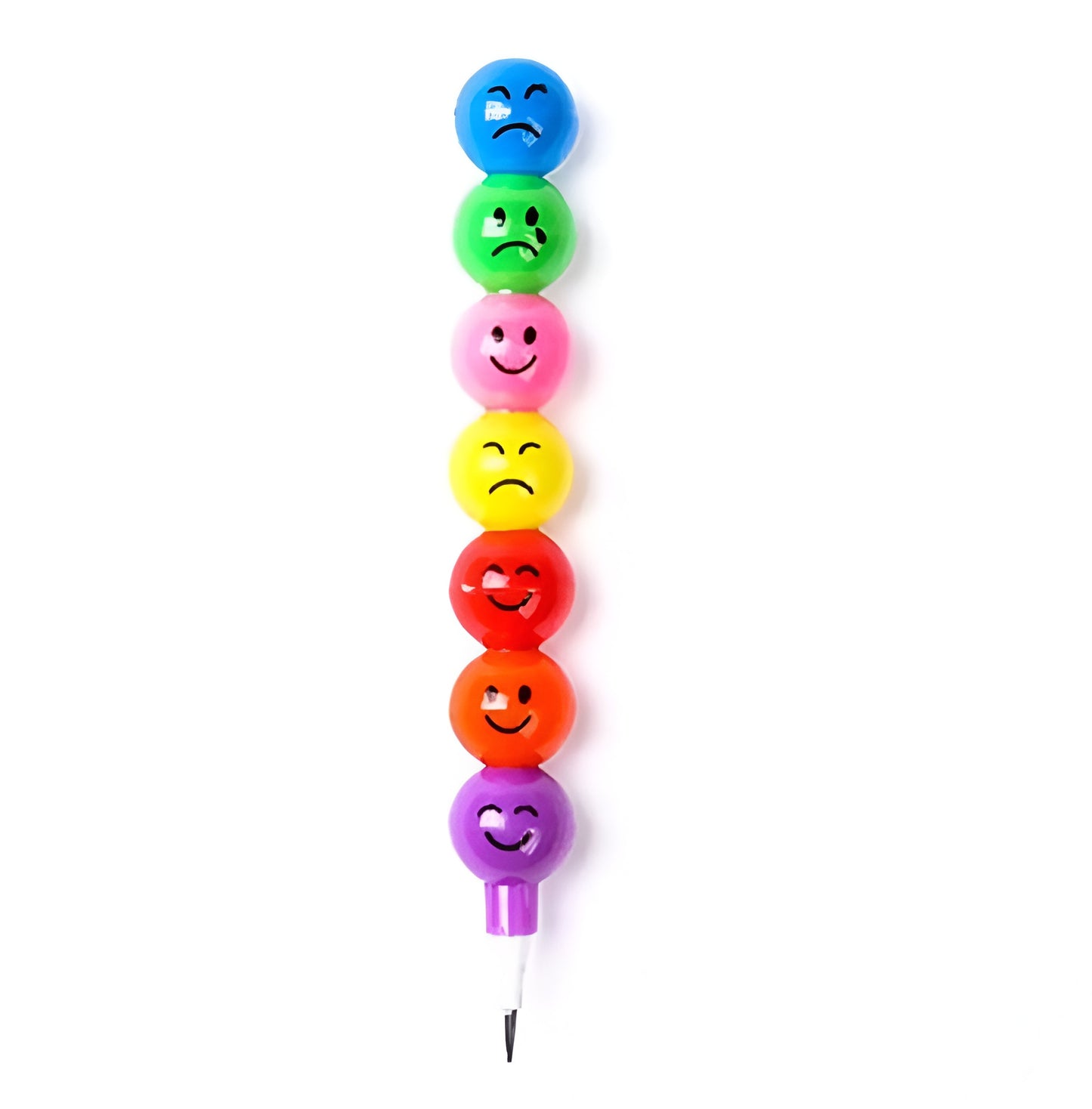 4 Pcs Smiley Cartoon Stationery Pencils – Fun Rainbow Pens with Cute Funny Faces for Kids and Students